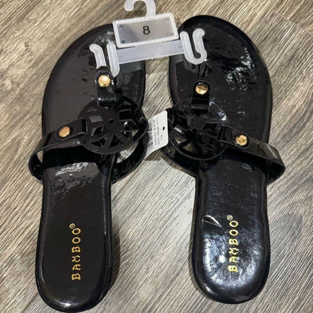 Bamboo Black Sandals